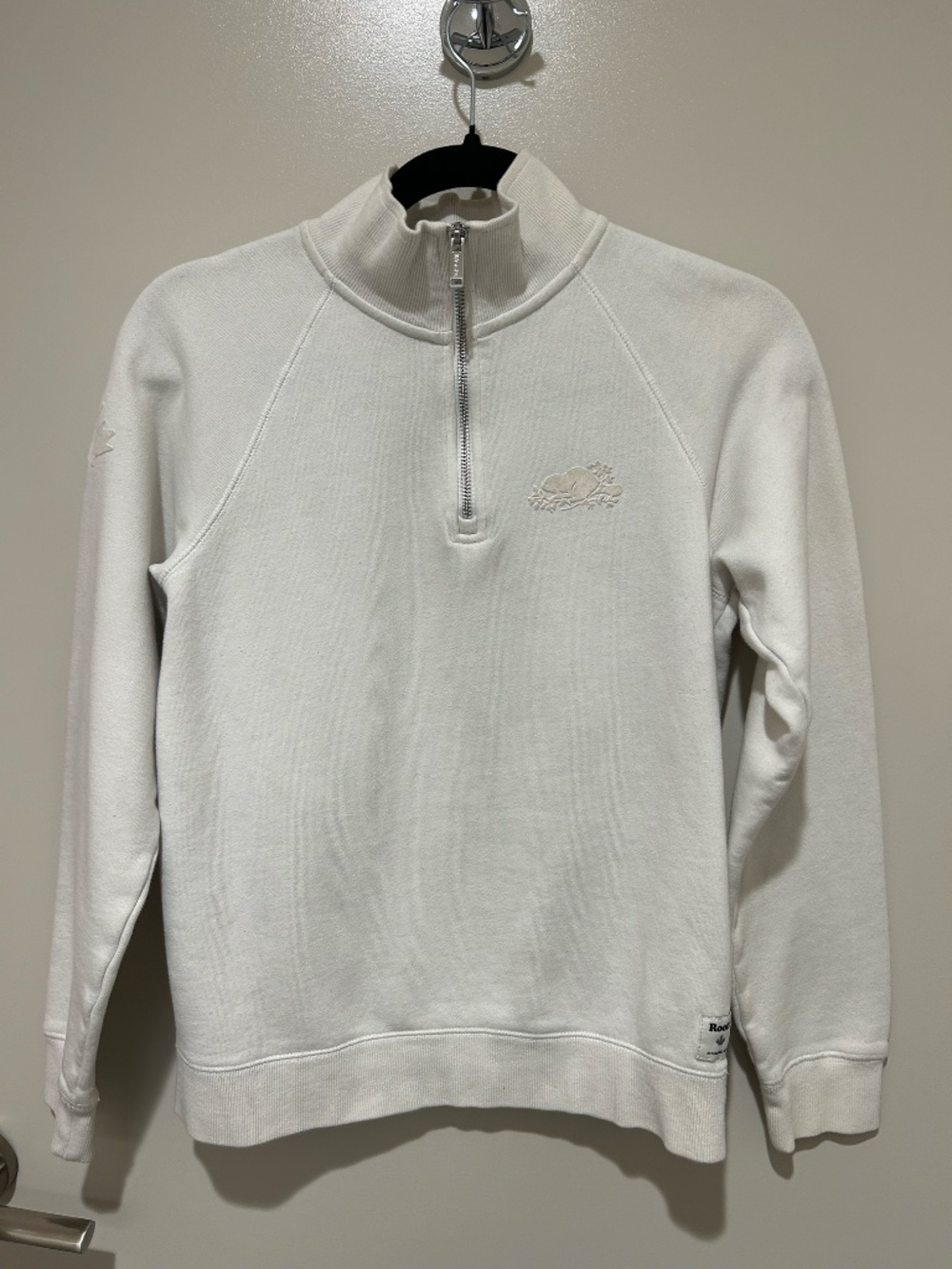 White Roots Long Sleeve Quarter Zip Sweater